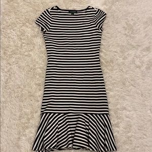 Lauren striped peplum dress Size XS - flattering!!